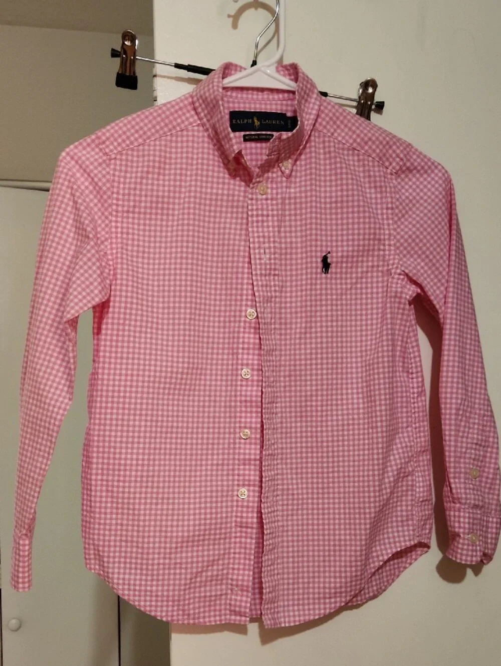 Ralph Lauren Pink Gingham Collared Shirt